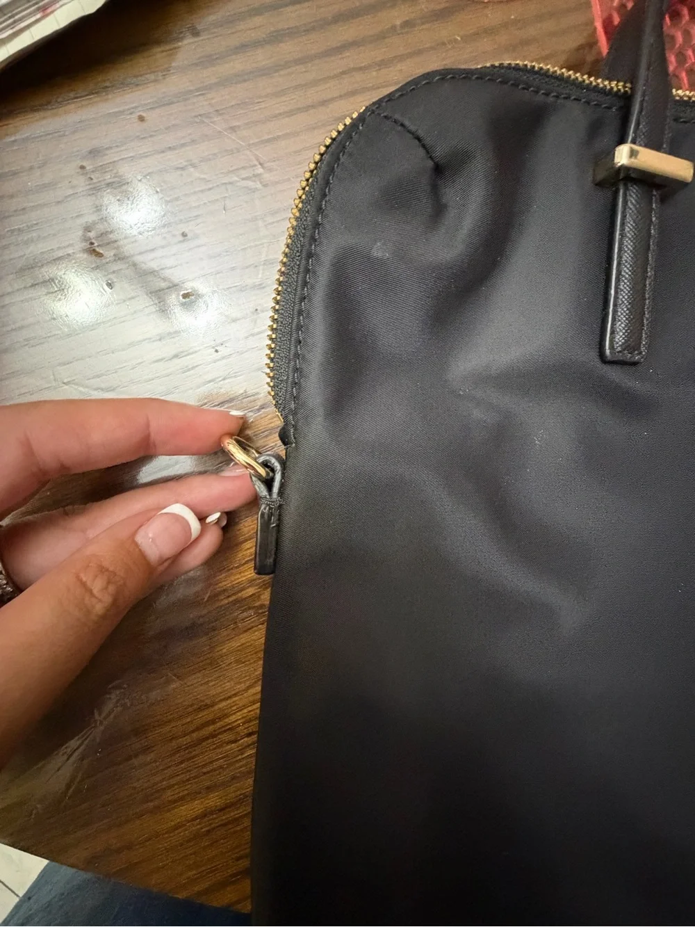 kate spade Black Nylon Laptop Bag with Leather Handles